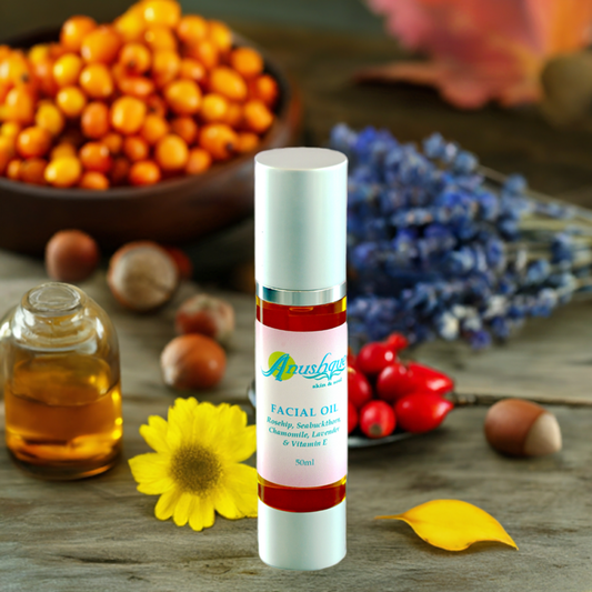 Restore Elasticity & Glow with Rosehip, Seabuckthorn & Chamomile Aanushque FACE OIL