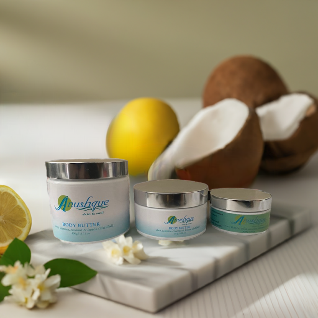 Body Butter; Shea & Coconut Body Butter with Exotic Jasmine and Nourishing Oils - now infused with distilled lemon