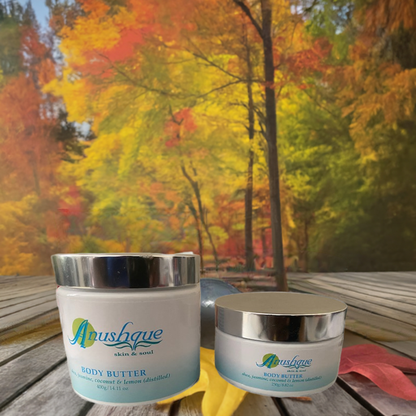 Body Butter; Moisturising and skin-brightening benefits & helps promote collagen production, heal, reduce scars, and soothe minor burns and sunburn