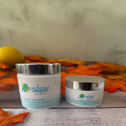Body Butter; Moisturising and skin-brightening benefits & helps promote collagen production, heal, reduce scars, and soothe minor burns and sunburn